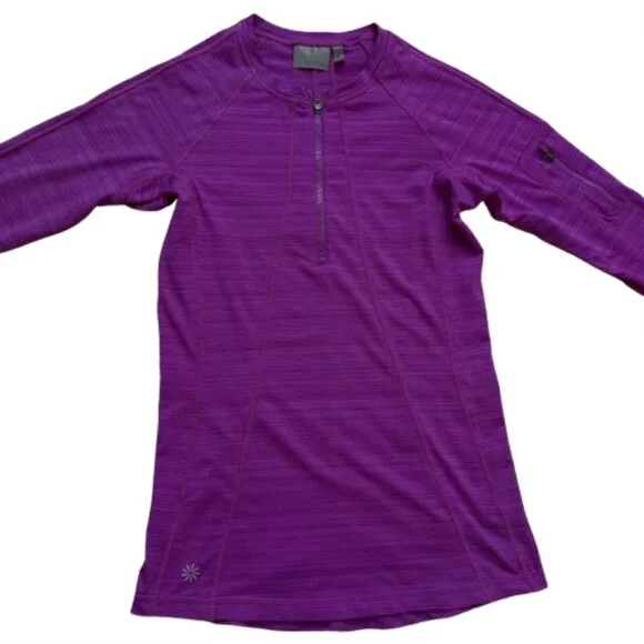 Athleta Pacifica UPF Rash Guard Fuchsia Swim Activewear XS - Picture 2 of 4